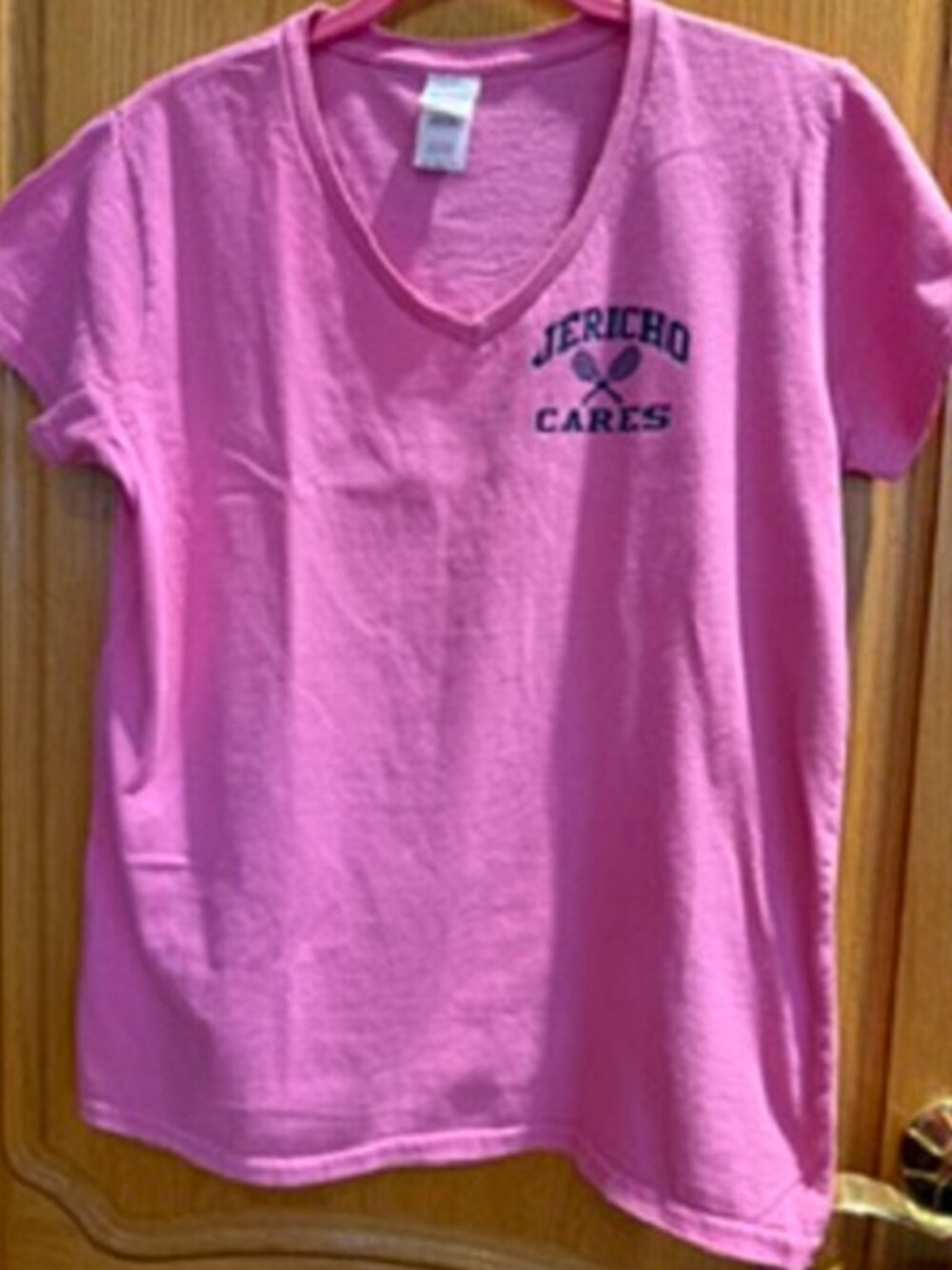 Girl's Gildan Jericho Cares Tennis 100% Cotton Pink Pullover T-Shirt Size L